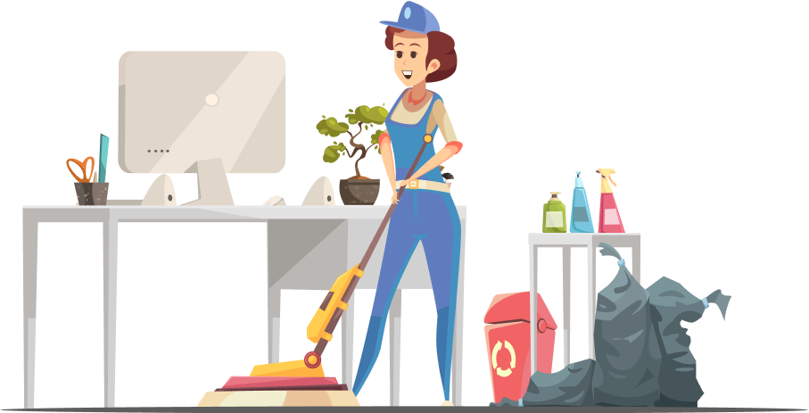 a maid cleaning apartment